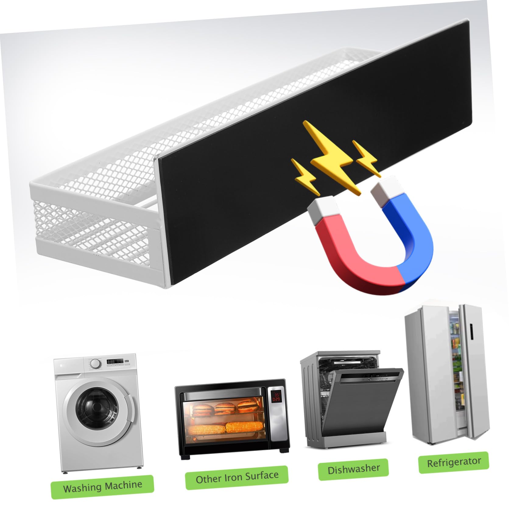 Cabilock Mensola Magnetica Versatile Per Frigorifero 2 Pezzi Porta Spezie Con Ganci Per Cucina E Bagno Organizer Magnetico Per Frigorifero