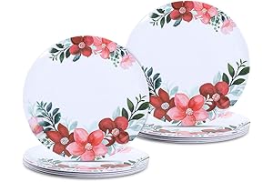 Floral Melamine Plates Set of 12