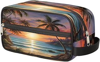 Sunset Beach Palm Tree Toiletry Bag for Men W...