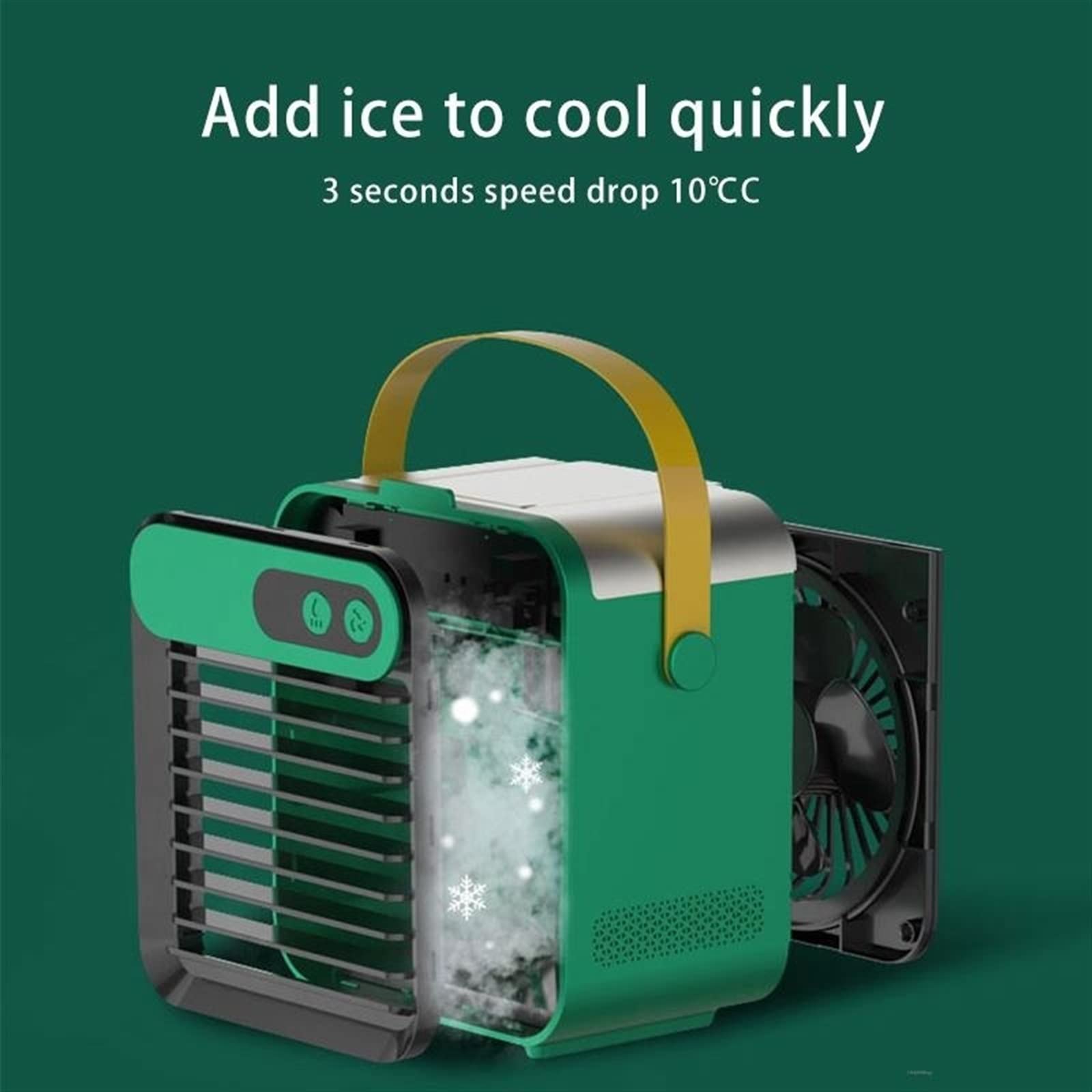 Aire Acondicionado portátil Mini Enfriador de Aire Acondicionador para el hogar y Exteriores Pequeño portátil Soporte para teléfono móvil Ventilador eléctrico USB con pulverizador Nuevo,