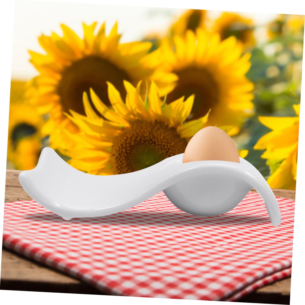Ciieeo Coquetiers Créatifs 6 Pièces en Céramique Blanche pour Œufs | Format de Table Moderne, Lot de Six, Entretien Facile, Maintien des Œufs Durs Mini Amuse-bouches