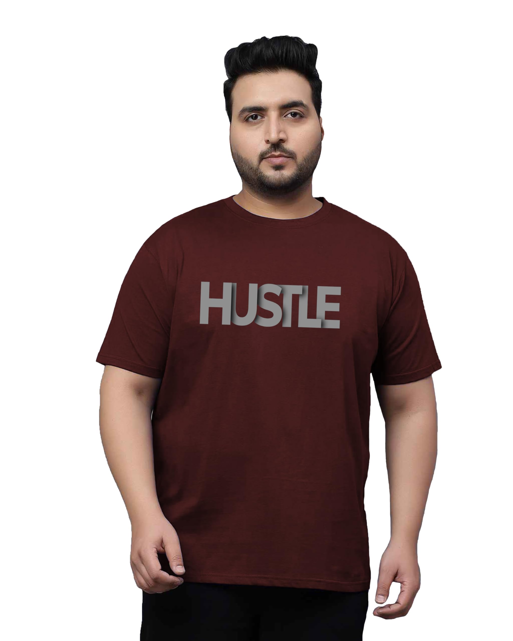 West Gate Clothing Plus Size Cotton T-Shirt for Men | XL,2XL,3XL,4XL,5XL Plain T-Shirt | Black,Red,White,Blue,Grey Melange Tshirt | Typography Print-picture-18