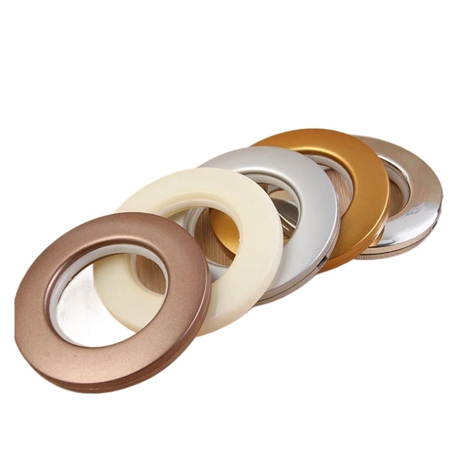Curtain Grommets 80Pairs Plastic Curtain Grommet Kit Nanoscale Low Noise Ring For Window Curtains Rod Home Decoration for Curtains Drape(Matte gold)