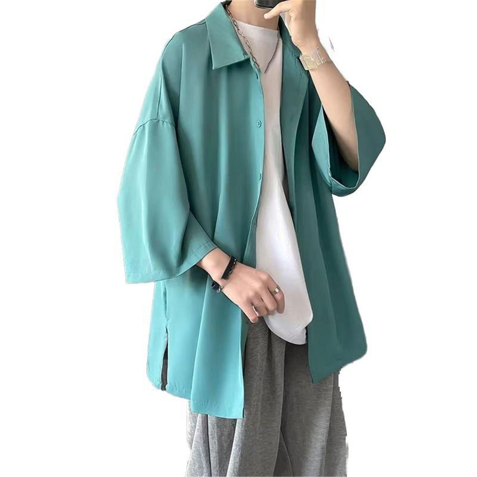 Chemise Oversize Streetwear Homme, Ample Demi-Manches fraîche décontractée été