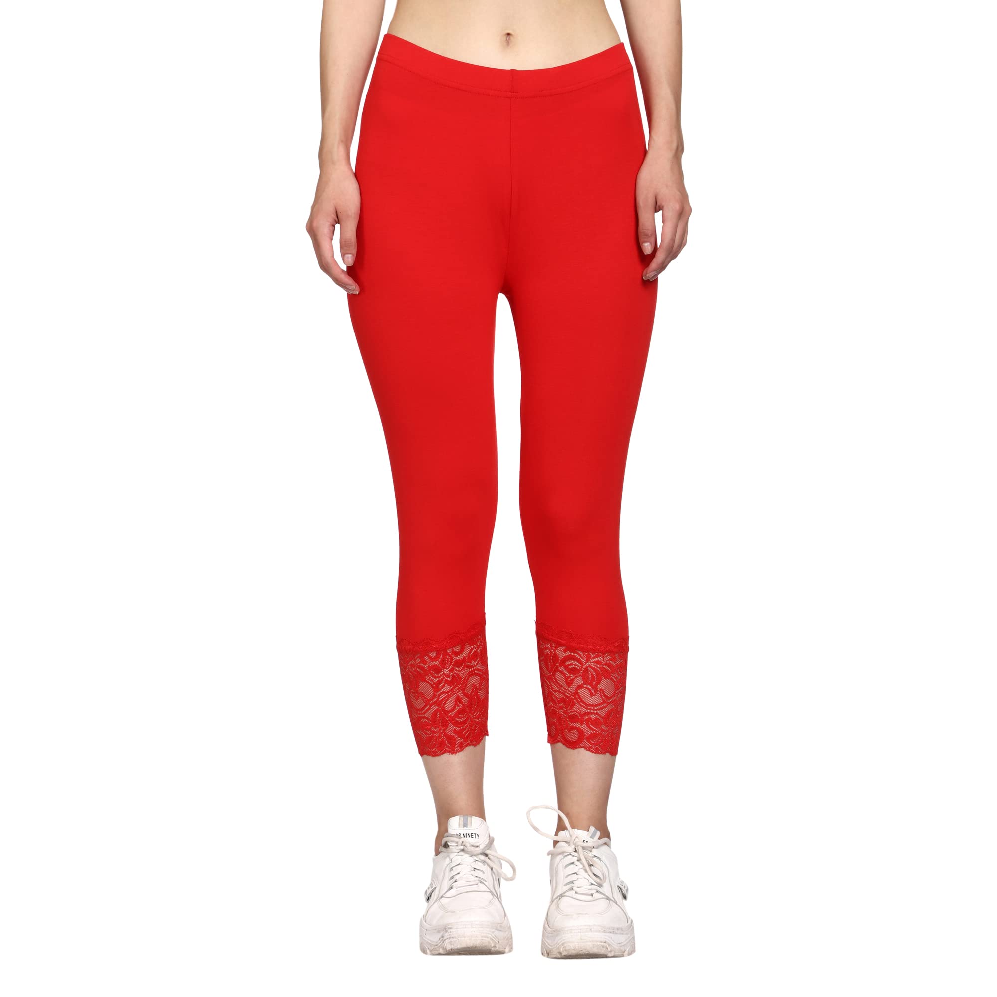 Ladies Capri 3/4th Lace Leggings-image-15