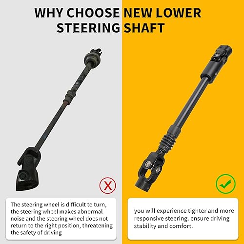 Miniatura 6 de Eje de columna intermedio de dirección inferior compatible con Jeep Cherokee 1984-1994 Jeep Comanche 1986-1992 Reemplazar 4713943 425-284 Eje de