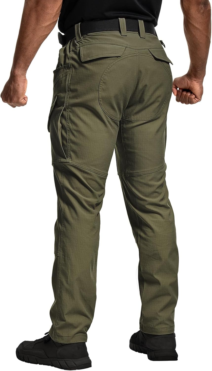 Tactical Pants Men's Flex Ripstop Water-Resistant Lightweight Stretch Cargo Trousers for EDC Outdoor Work Hiking