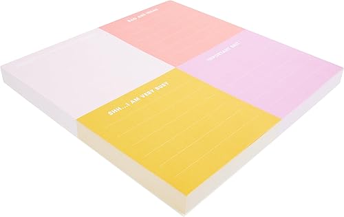 Miniatura 4 de C.R. Gibson Bloc de notas jumbo, bloque de color cuadrado  150 hojas con elegantes detalles de lámina dorada  Papelería elegante y práctica