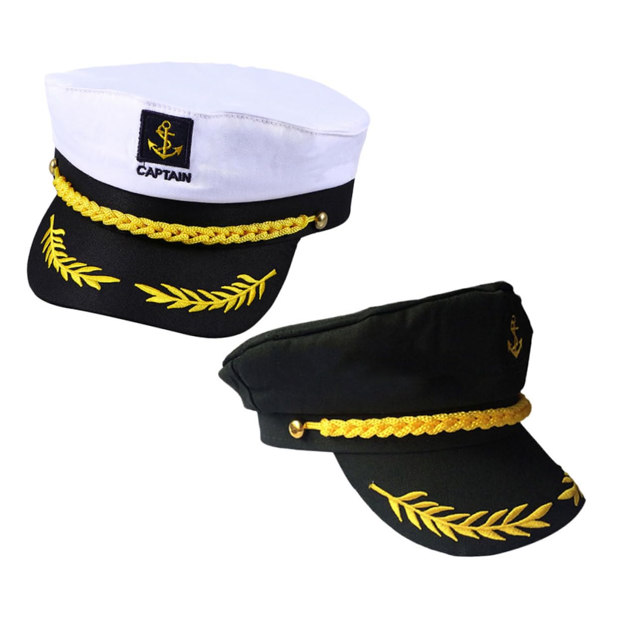 4 Stück Verstellbare Matrosenmütze Zweifarbig Atmungsaktive Kapitänsmütze mit Sonnenschutz für Hochzeit Mottoparty Cosplay Yacht Thema Outdoor
