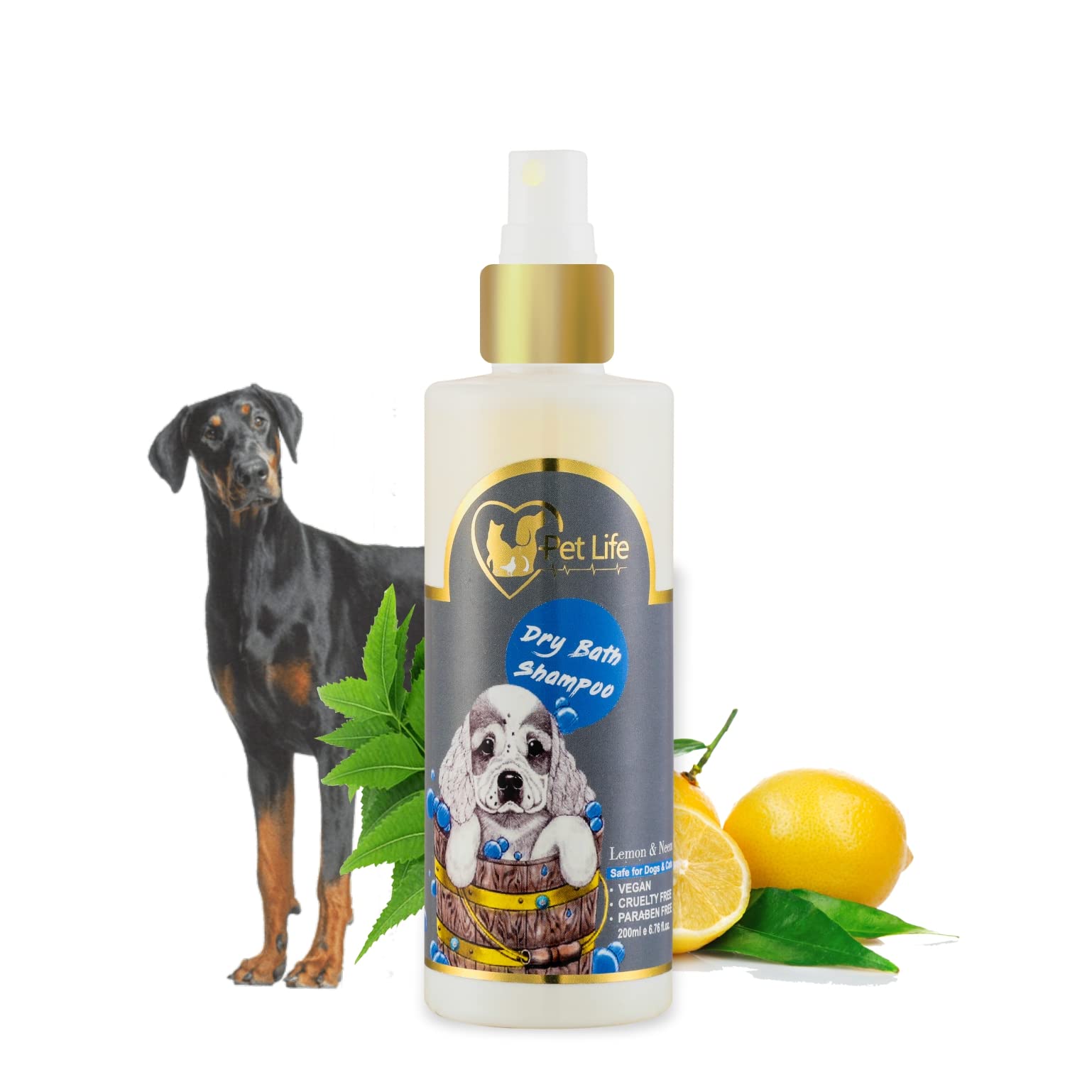 Pet Life Organic Dry Bath Shampoo for Doberman Dog & Puppy | Dry Waterless Spray Dog Shampoo for A Cleaner, Smoother & Shinier Coat - Made with Natural Ingredients for All Dog Breed - 200 Ml (B0B624SZJ8) Amazon Price History, Amazon Price Tracker