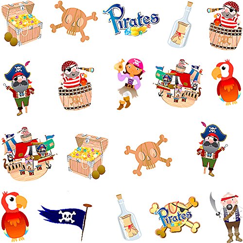 German Trendseller ® - 72 x Piraten Kinder Sticker - Set Mix ┃ Kindergeburtstag ┃ Mitgebsel ┃ Piraten Party ┃ 6 Bögen – Bild 6