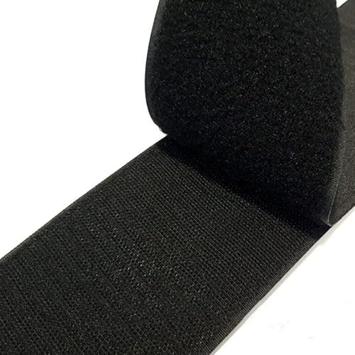 Miniatura 5 de Cinta de velcro de 2 pulgadas de ancho, color negro, no adhesiva, tela de nailon negro, juego de cierre de cinta de velcro para bolsos, ropa,