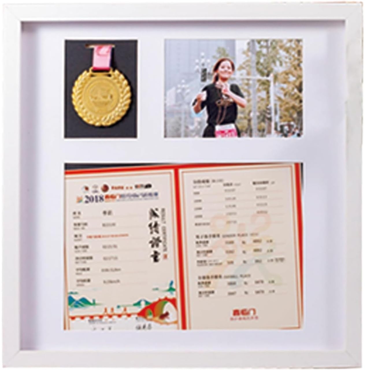 Caja de almacenamiento de medallas para evitar polvo vitrina madera sólida blanca 60x60cm