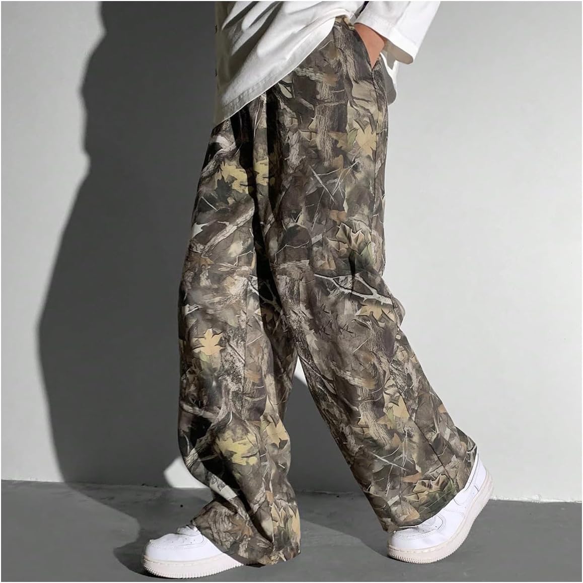 Boy's Baggy Camo Pants Elastic Waist Straight Wide Leg Casual Track Pants - Image 3