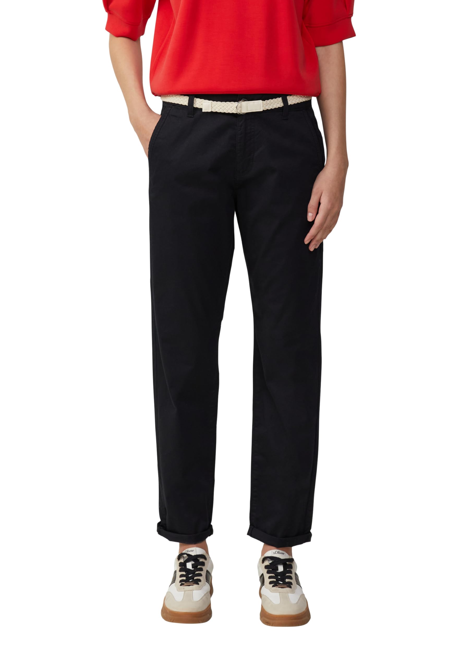 s.Oliver Chino mit geflochtenem Gürtel und Garment Dye