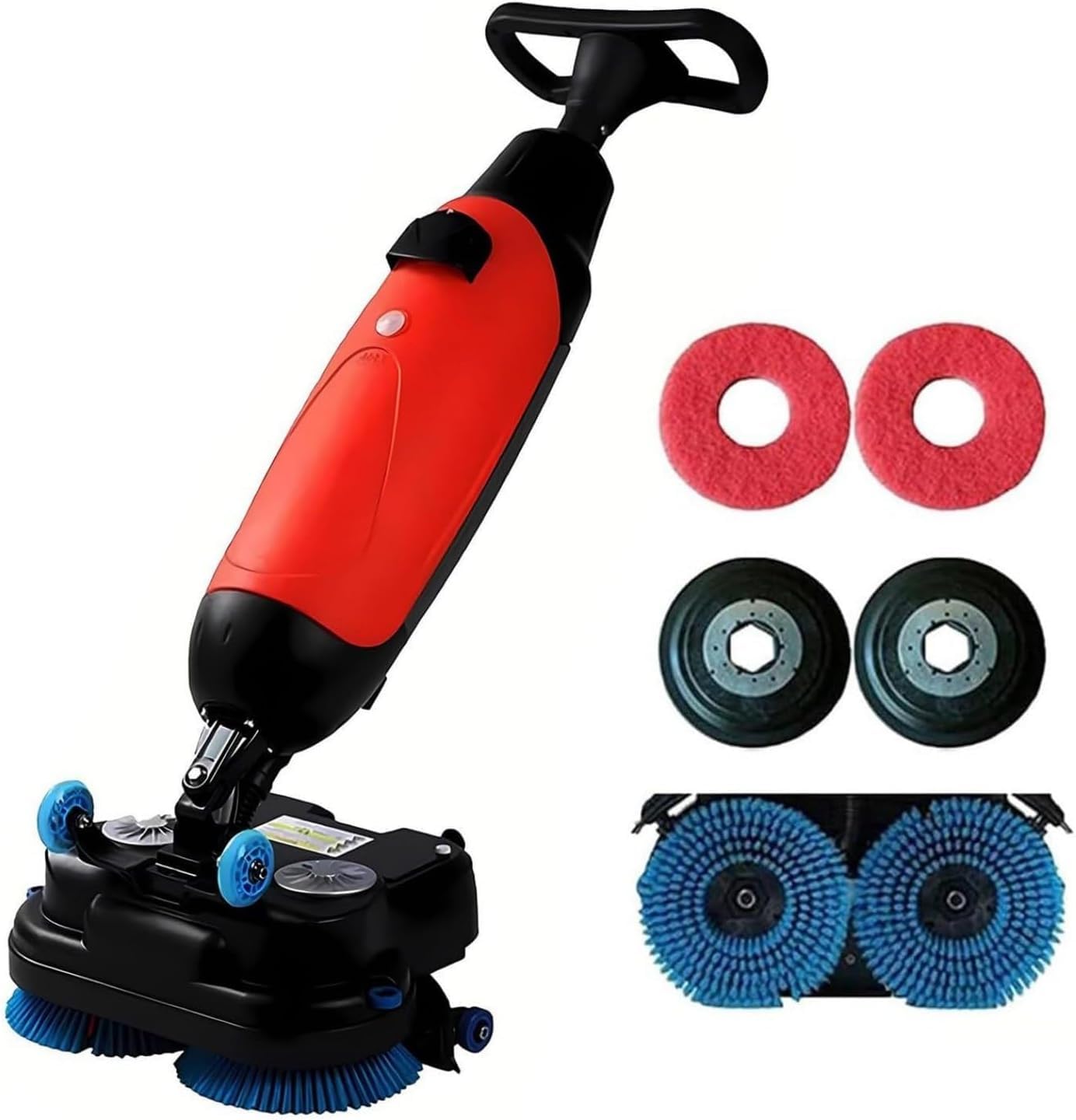 Macchina lavapavimenti elettrica commerciale, lucidatrice e lucidatrice per pavimenti multifunzionale, larghezza di pulizia di 43,2 cm, con disco a doppia spazzola, a batteria