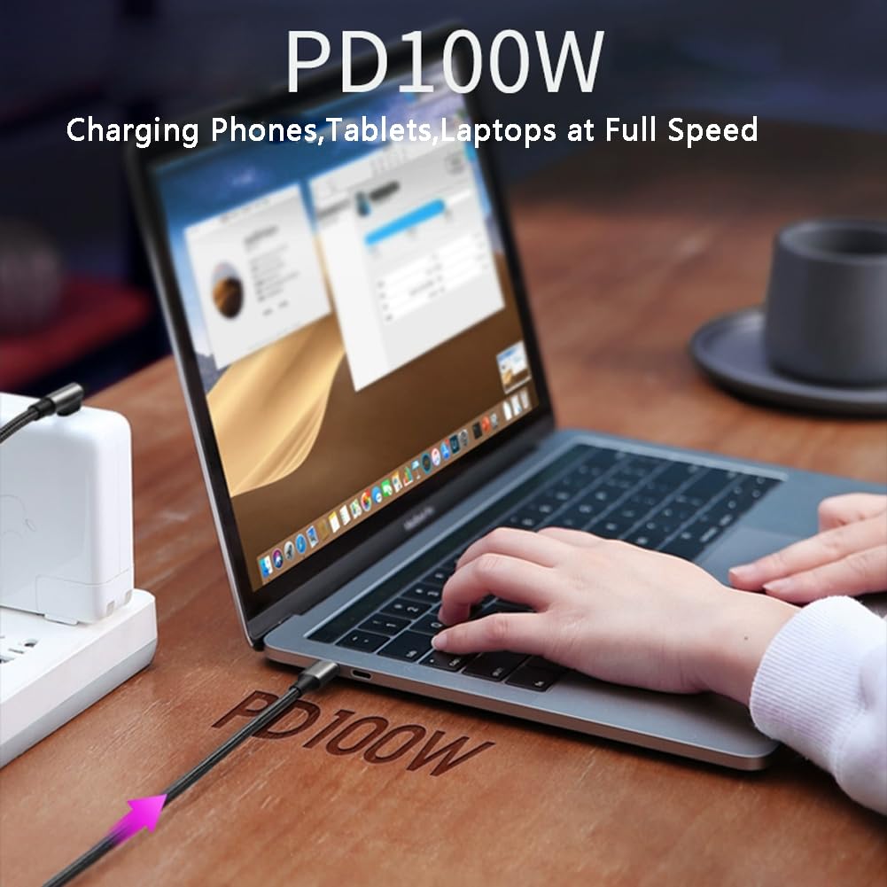 Cable USB C a USB C de 100 W [2 unidades de 3 pies + 6 pies] cable de carga rápida de nailon trenzado C a C compatible con iPhone 16/15 Pro Max Plus iPad Pro MacBook Samsung Galaxy S25 S24 S23 Pixel