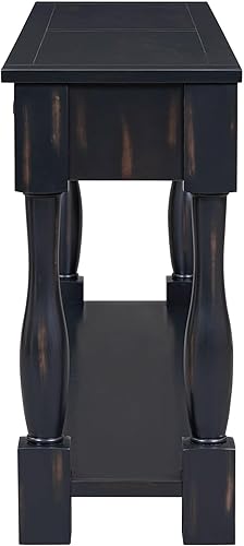 Miniatura 9 de merax LUMISOL - Mesa consola de 64 pulgadas de largo con 3 cajones y estante inferior, mesa de entrada para pasillo, sala de estar, fácil montaje