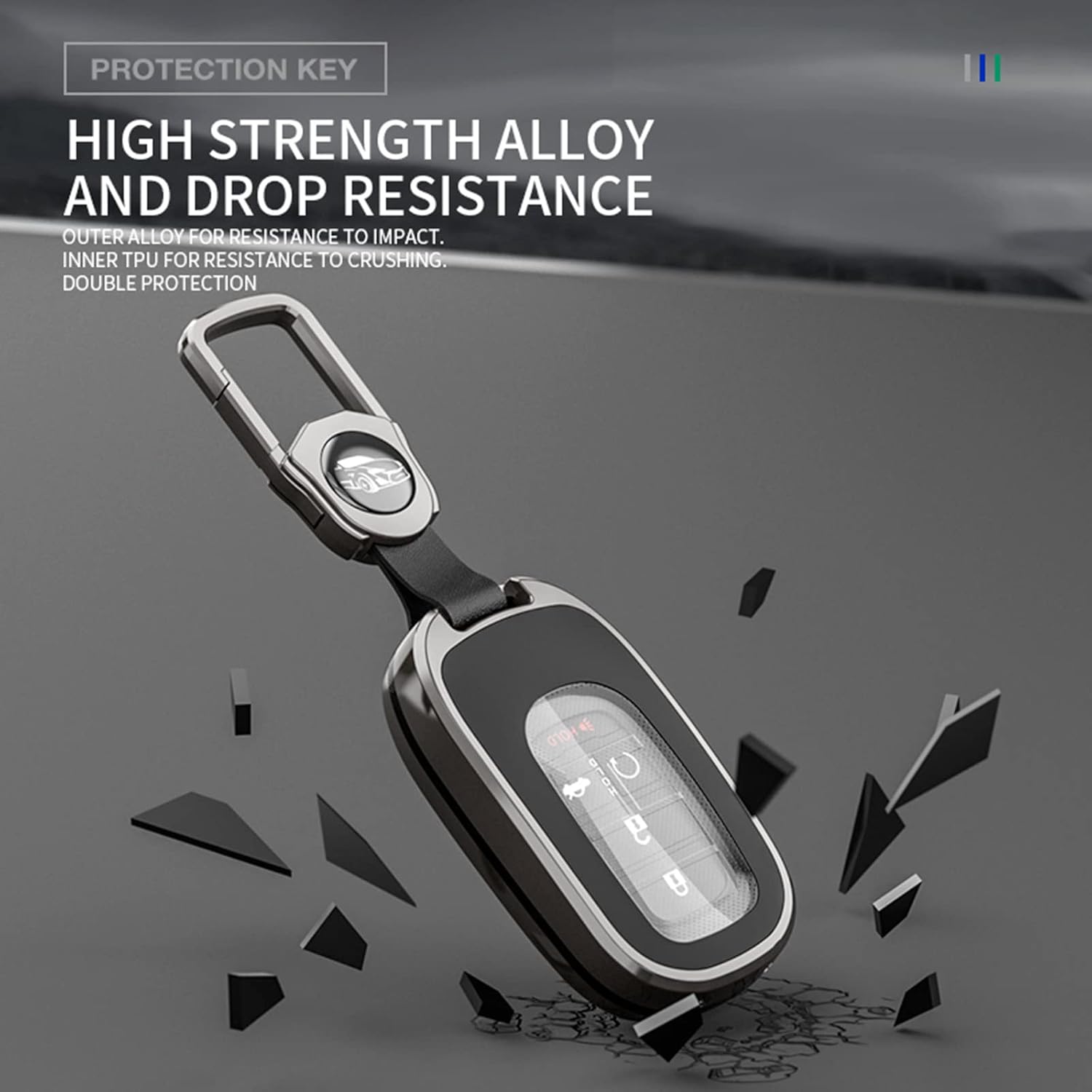 RYE for Honda Key Fob Cover, Honda Accessories TPU+Zinc Alloy Key Fob Case for 2022 2023 2024 Honda Accord Civic HR-V CR-V Pilot Sport SI EX EX-L Touring Smart Key (Black)