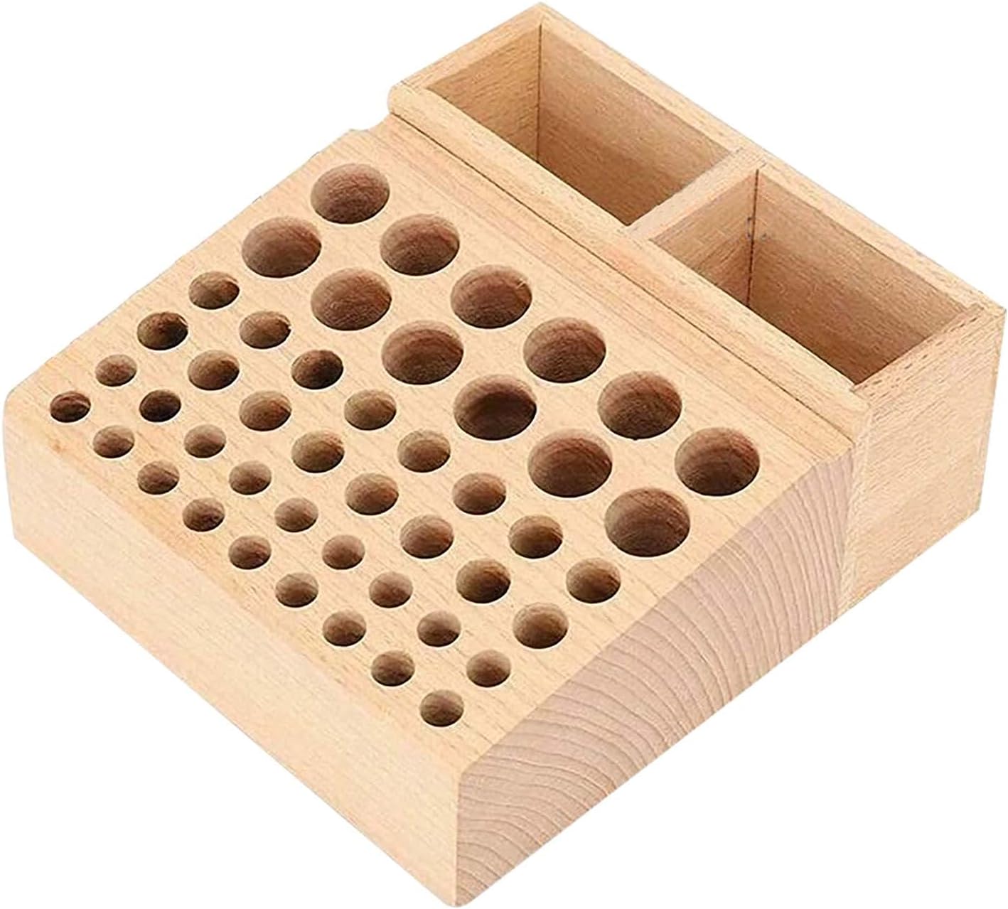 Multi-holes Pine Wooden Leather Craft Rack Stand Diy Carving Punching Tools Holder Organizer Storing Leather Punch Accessories Storage Box