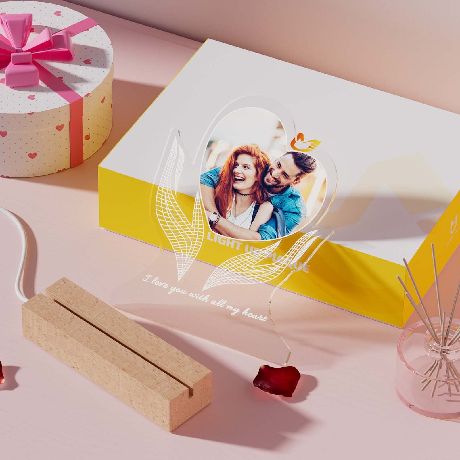 DPDP Cadeau Meilleure Amie - Lampe Personnalisée Avec Photo En 3D