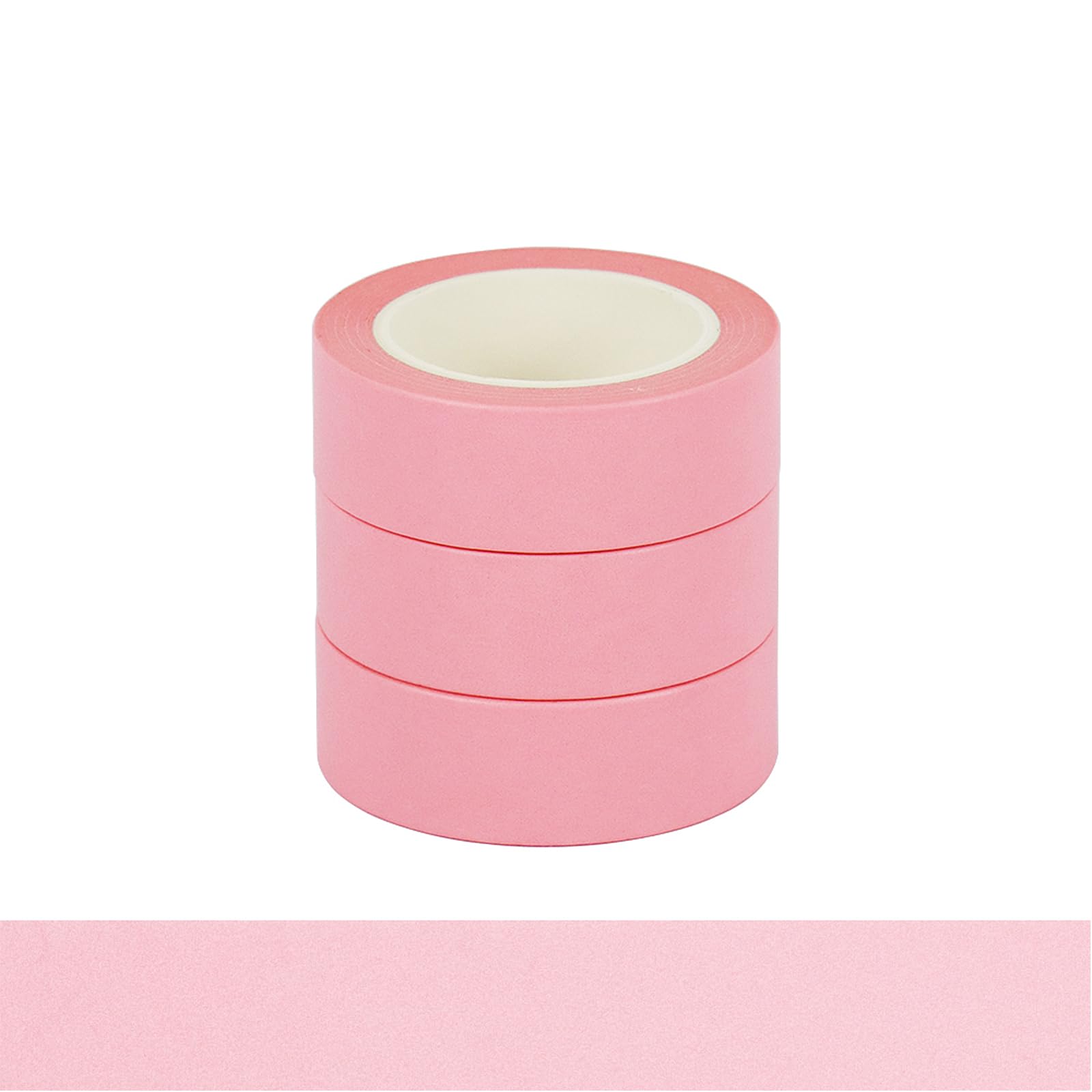 NatSumeBasics 3 Pink Washi Tapes Plain Decorative Masking Tape,32 Feet Self-Adhesive Tapes for Packaging Decor Journals Scrapbooks Planners DIY Crafts