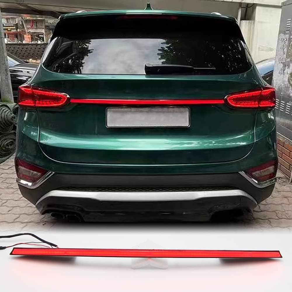 Tail Light Extension LED for Hyundai Santa Fe IX45 2019 2020 2021 2022 2023 Rear Trunk Third Brake Lamp with Dynamic Sequential Turn Signal (Red Lens)