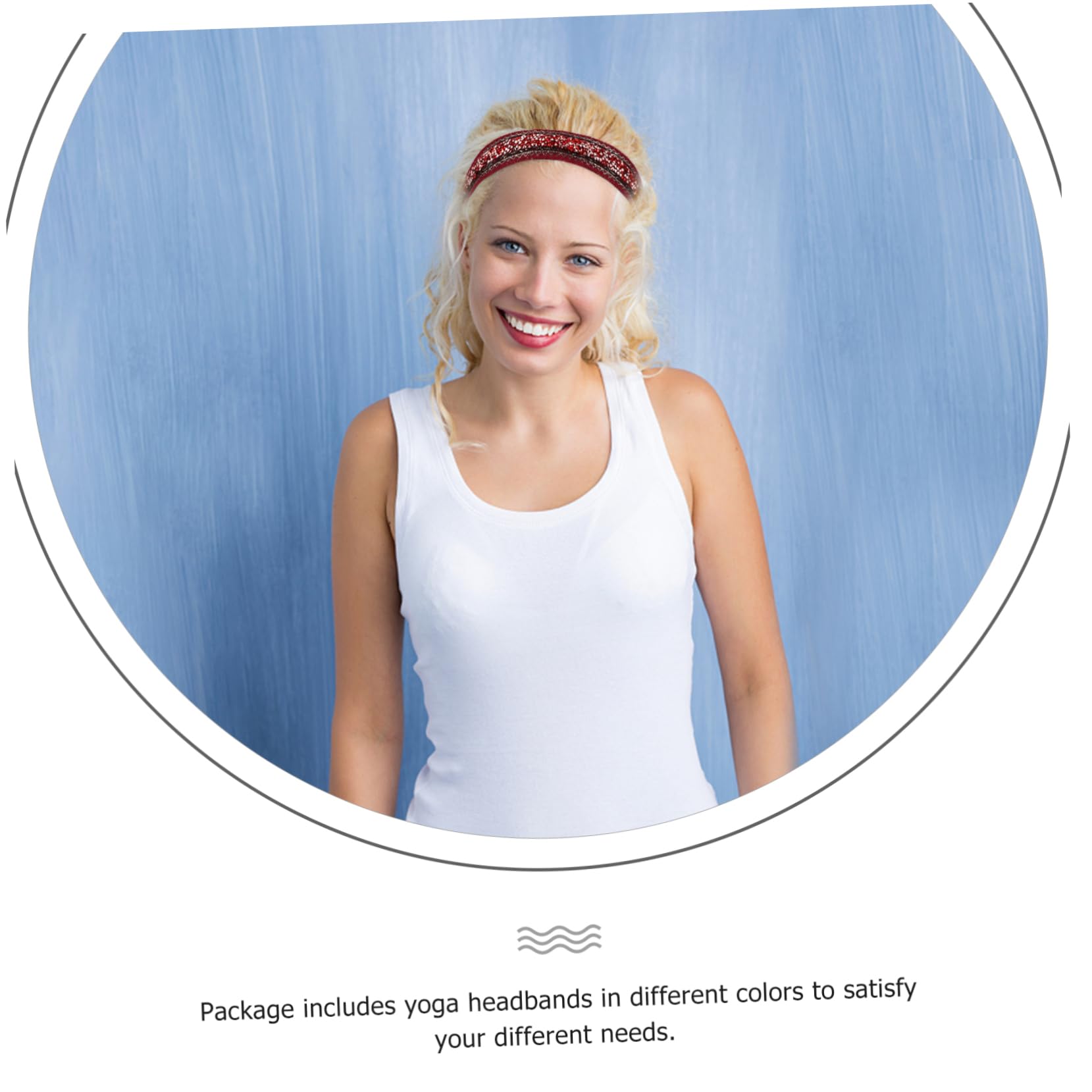 POPETPOP 6 Pezzi Fascia Con Bottoni Fascia Yoga e Elastiche e Sportive Per Le Donne Sportive Per Le Donne Da Donna ia Antisudore ia Elastica Turbante Tessuto