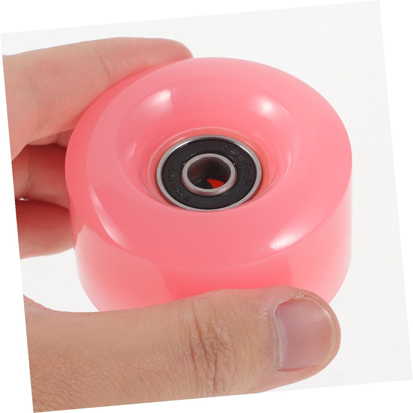 Milisten 4pcs Double-row Roller Skate Wheels with Bearings, Semi- Jelly Pink Pu Outdoor and Indoor Skating Accessories for Quad Roller Skates Replacement