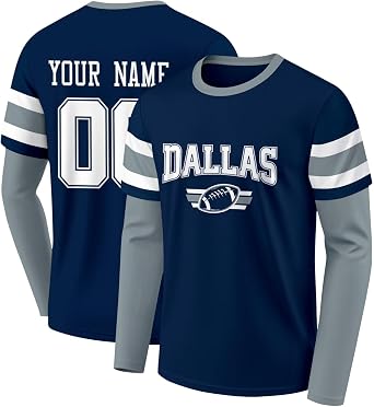 ANTKING T-Shirt Custom Name Number Long Sleeve Jersey for Men Youth Gifts