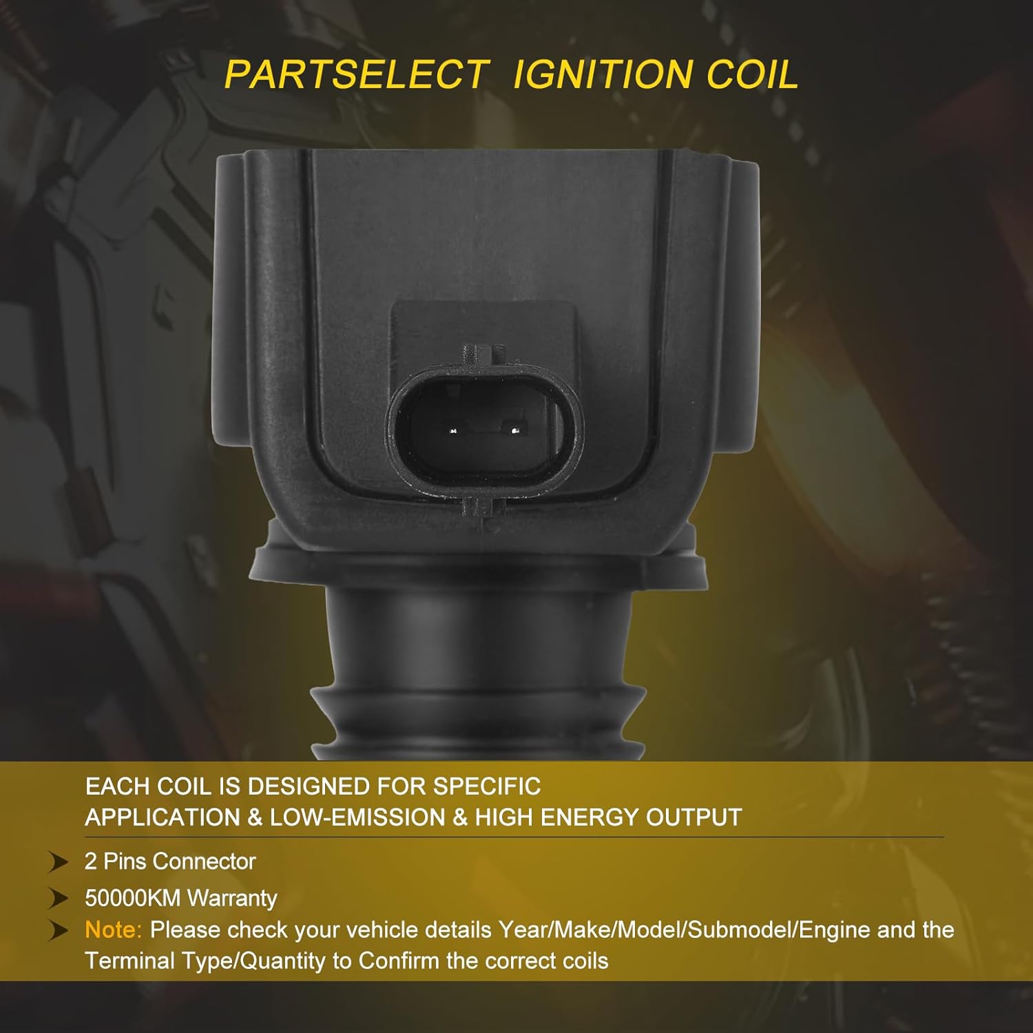 6PCS Ignition Coil Pack UF648 C1791 Replacement for Jeep Grand Cherokee Wrangler Dodge Avenge Challenger Charger Durango RAM 1500 Chrysler Town & Country VW Routan 3.6L V6 2011-2016 Black