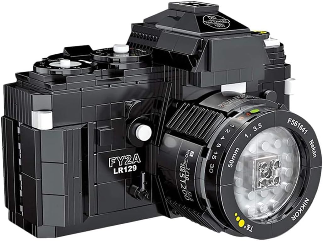 AKOGDSLR Camera Building Blocks Model Building Kit, Retro Digital Camera Model Building Kit Clamp Building Blocks Educational Kit