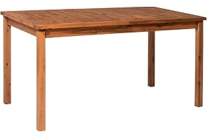 Walker Edison Dominica Slatted Outdoor Wood Dining Table