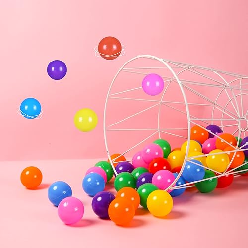 Miniatura 8 de STARBOLO Pelotas para niños, paquete de 100 170 bolas de repuesto de plástico a prueba de aplastamiento para hogueras de bolas, colores brillantes