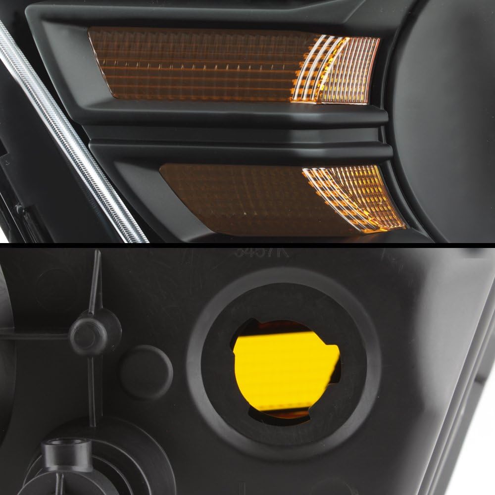 AKKON - For 2010-2014 Ford Mustang Halogen Model Black Housing Headlight Lamp Replacement L+R
