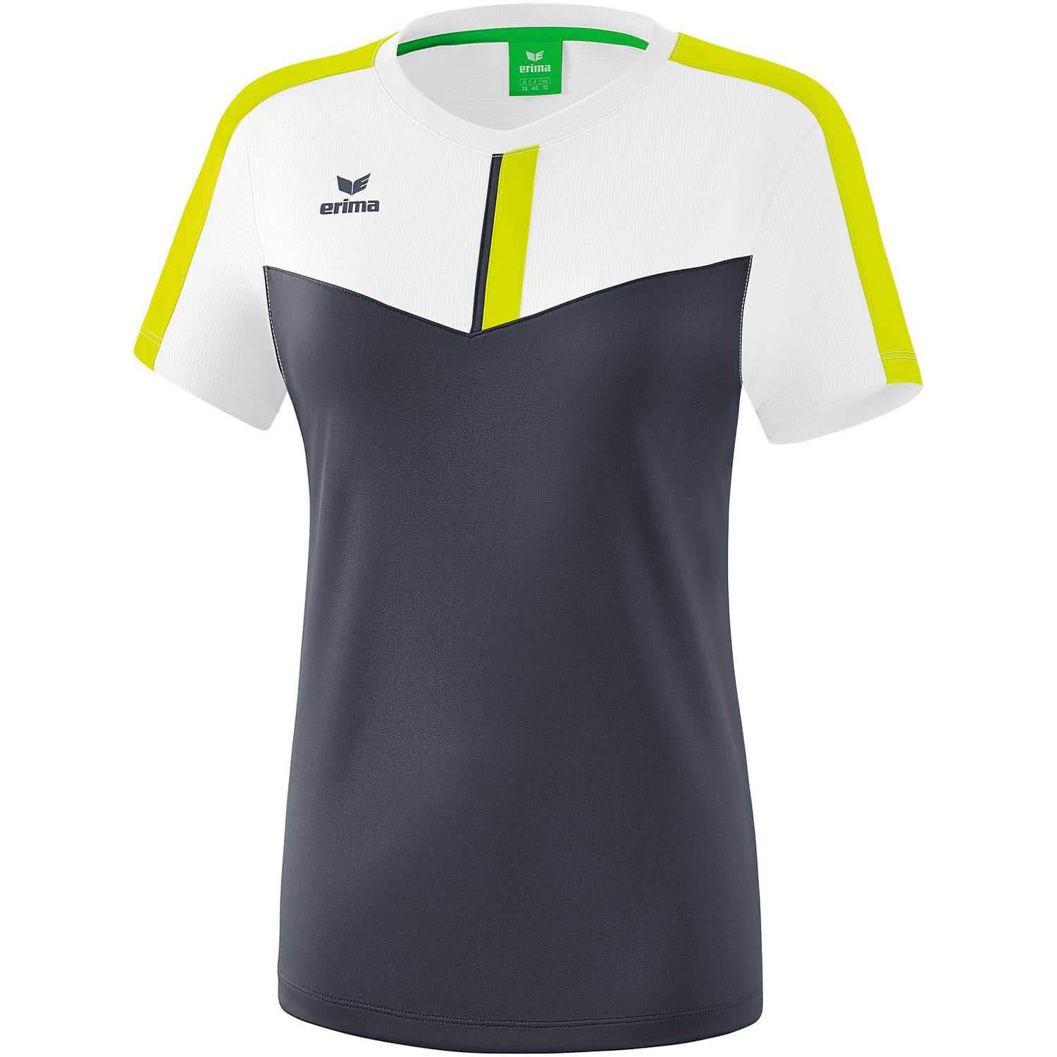 Erima Squad Function T-shirt - White/Slate Grey/Bio Lime, Size 164