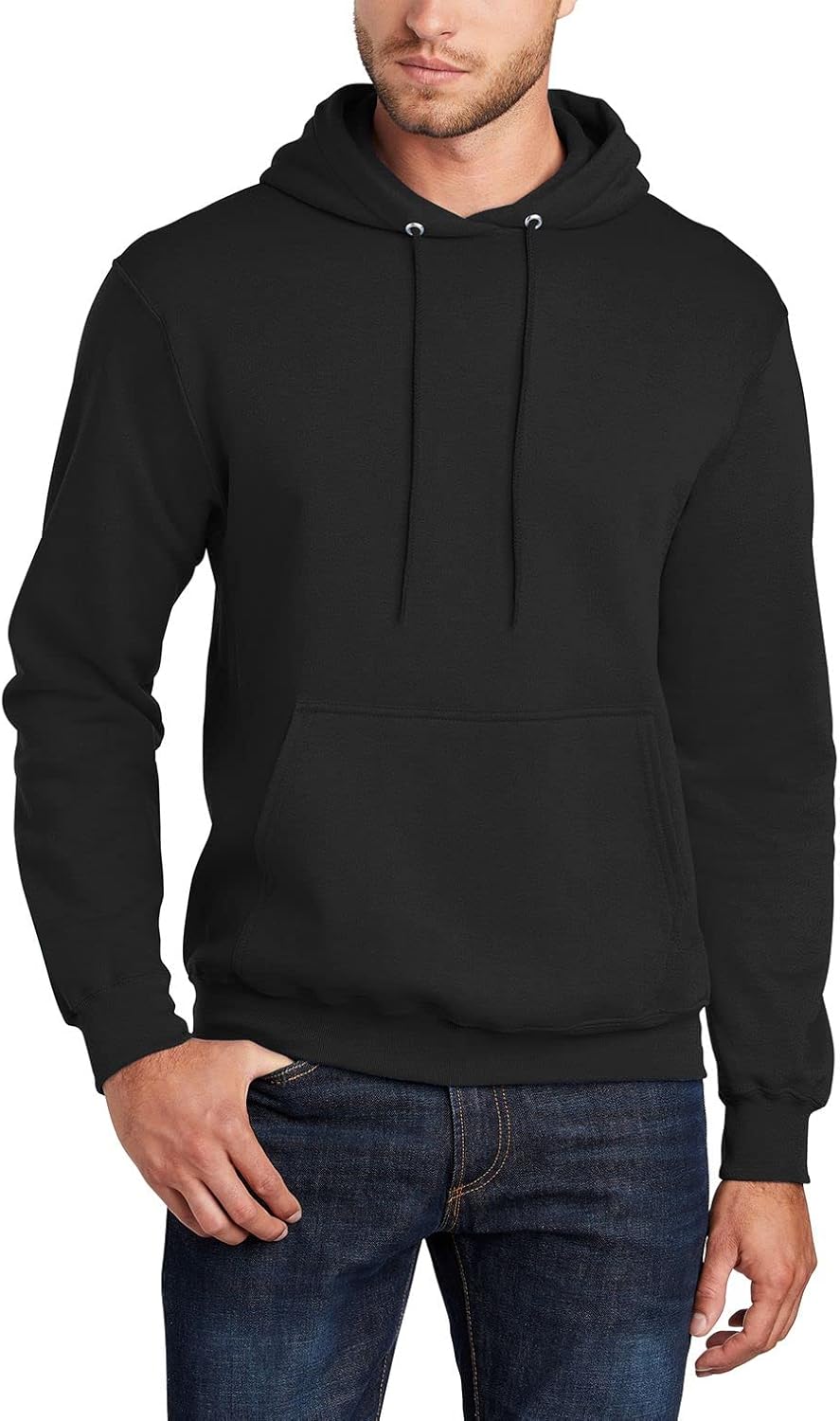 JustBlanks Mens Fleece Hoodie Long Sleeves Casual Pullover Hooded Sweatshirt with Kangaroo Pocket – Cozy Tall hoodies for men - Image 4