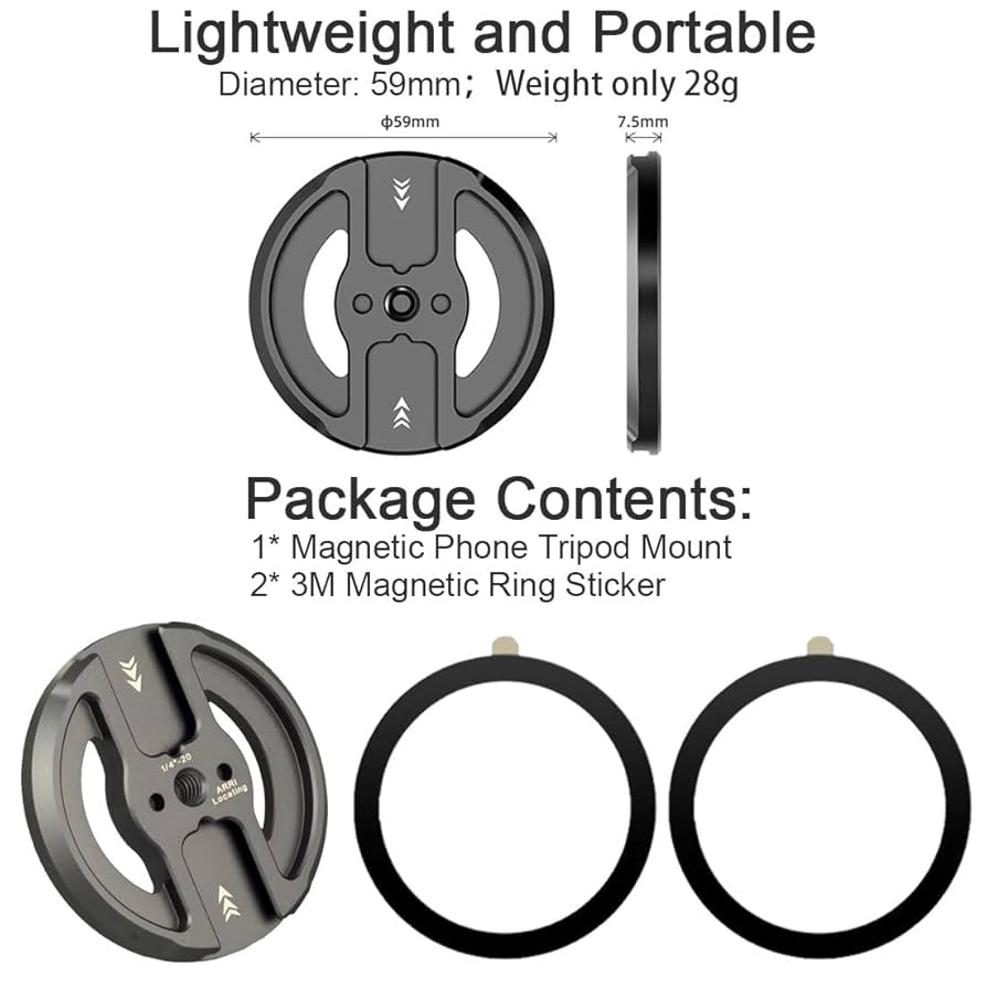 スマホアクセサリー Adapter Amazon.com: DEKEENSTAR Magnetic Phone Tripod Mount Adapter