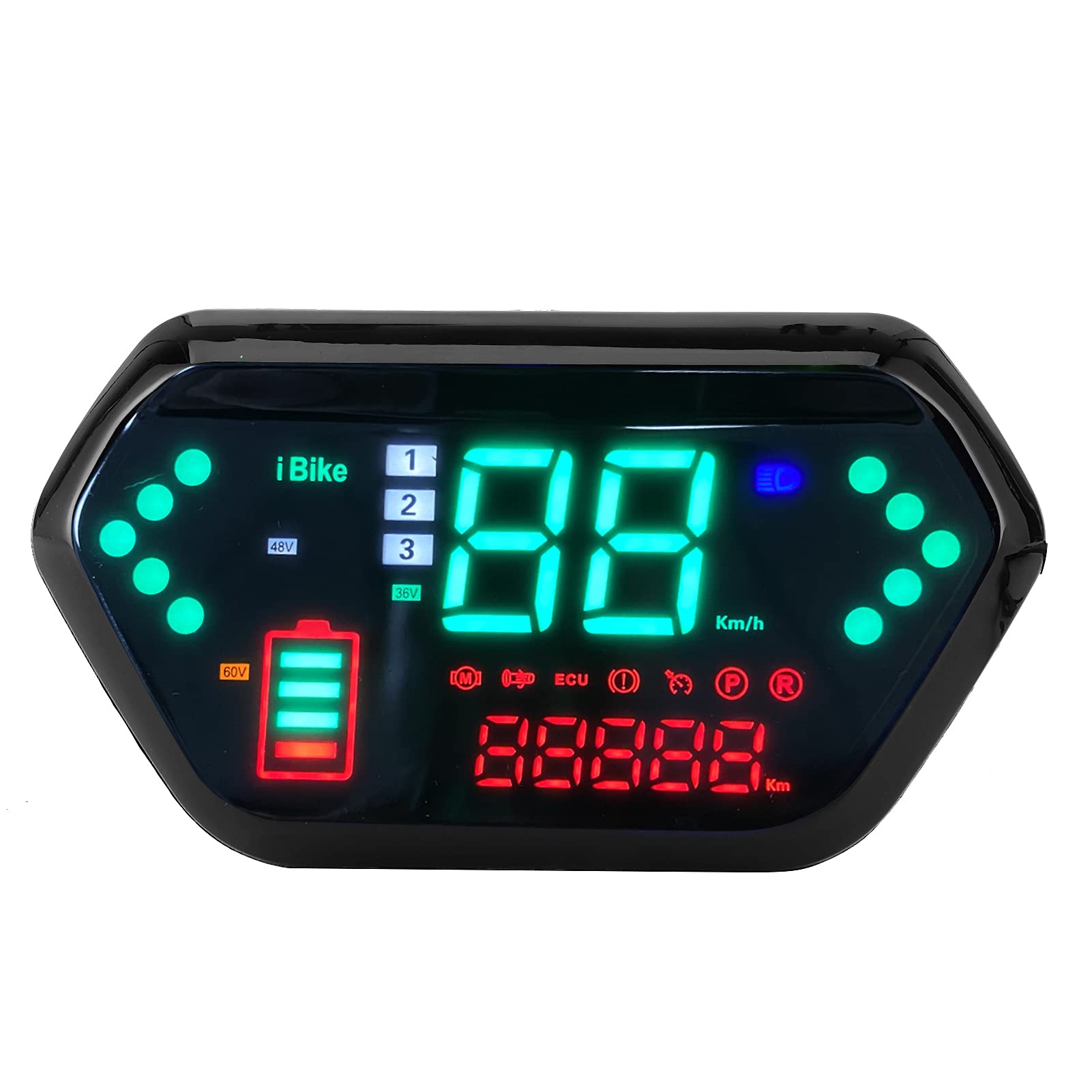 Digital Motorcycle Odometer – 48V/60V HD LCD Speedometer with Turn Signals, Battery Level, High Beam, Voltage & Temperature Display-image-39