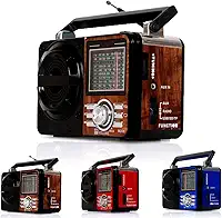 Rádio Portátil Fm/Am Bluetooth Usb Bivolt E Pilha - Caixa De Som 110V/220v Vintage Antigo Retro Recarregavel (Marrom)