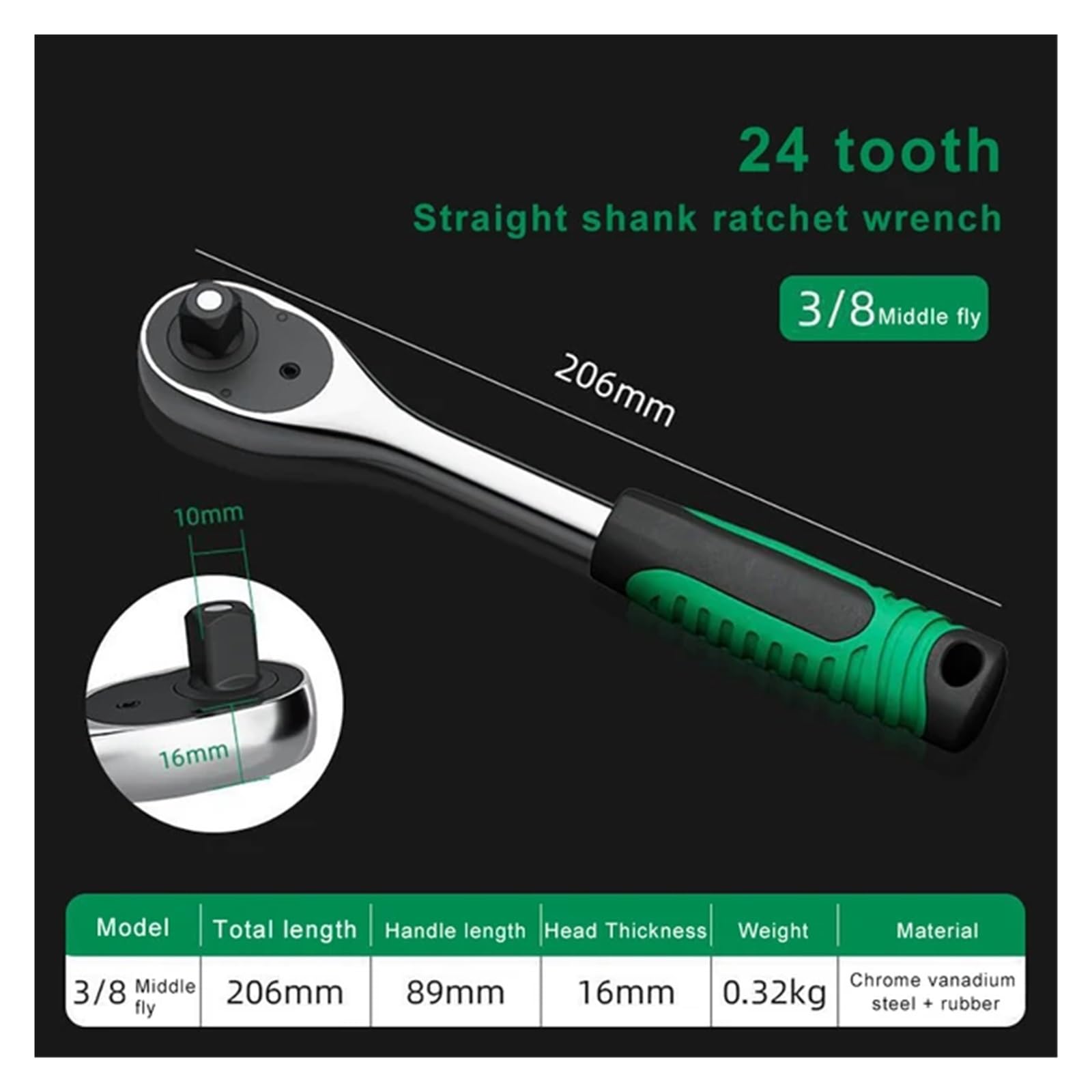 Zestaw Kluczy Dynamometrycznych Zestaw Kluczy Nasadowych Z Grzechotką Ze Stali 1/4" 3/8" 1/2" Zestaw Kluczy Nasadowych Obrotowych 24 Zęby Szybkie Zwalnianie Narzędzia Naprawcze Ręczne(Type A 3-8)