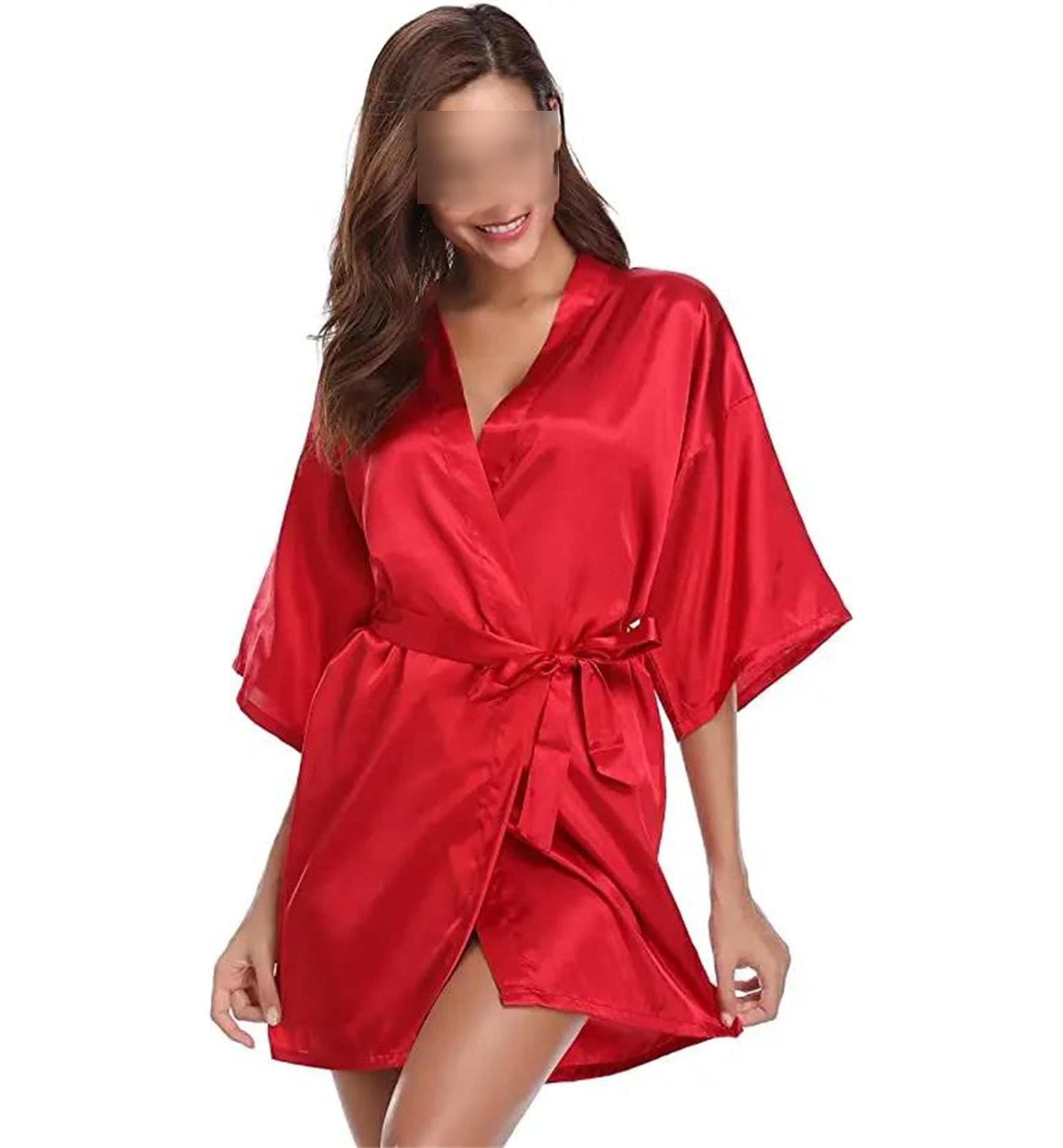 ECwtpndf Accappatoio da Donna in Raso, Abito Kimono in Raso di Seta da Donna Multicolore S-3XL