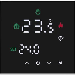 MincoHome Smart Thermostat Touch Screen WiFi Enabled Programmable Temperature Control For Electric Heating/Gas Boiler Save Energy (Black Gas Boiler)