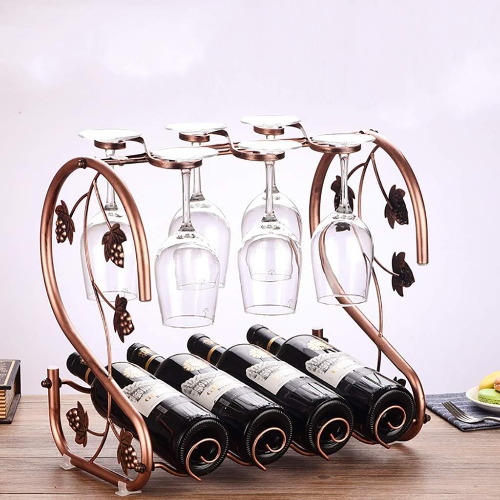 Kitchen Wine Rack Wrought Iron Tabletop Inverted Goblet Strong and Durable Wine Display Stand A1