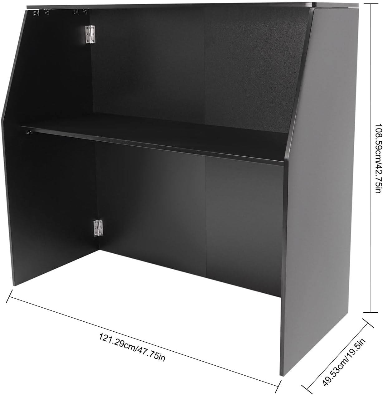 4' Folding Portable Event Bar with Top and Middle Shelves, Foldable Bartender Table Cabinet Station, Mobile Laminate Foldable Bar for Parties and Events