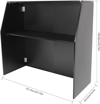 Folding Bar Table, 47.75 * 19.5 * 42.75 in Foldable Bar Table, Commercial Portable Bar Cabinet Mobile Bartender Station with Top and Middle Shelves, Mobile Bartender Station for Parties and Events