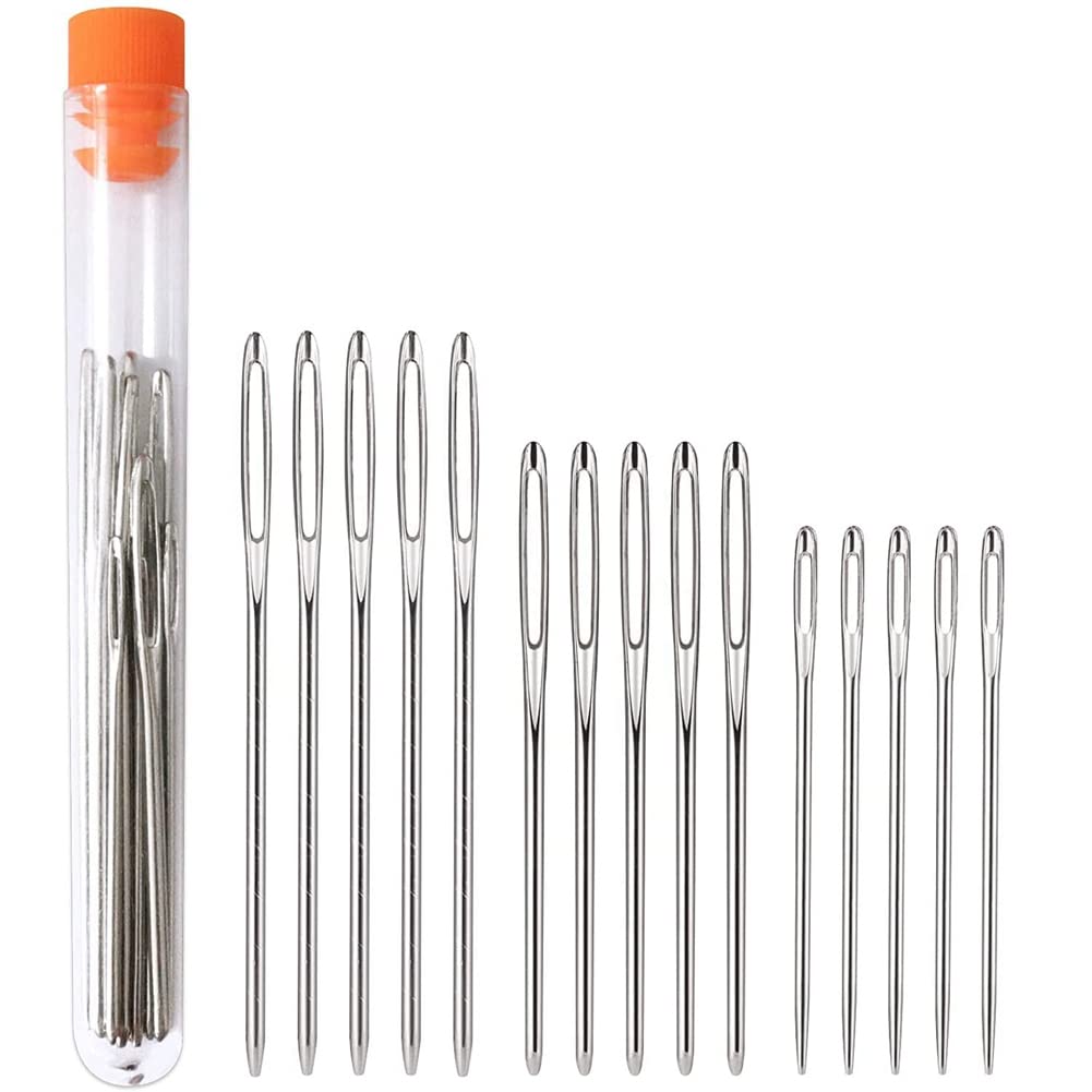 Dawafit Darning Needle Big Eye Sewing Needle In Transparent Tube, Darning Needle For Wool, Crochet And Yarn Knitting