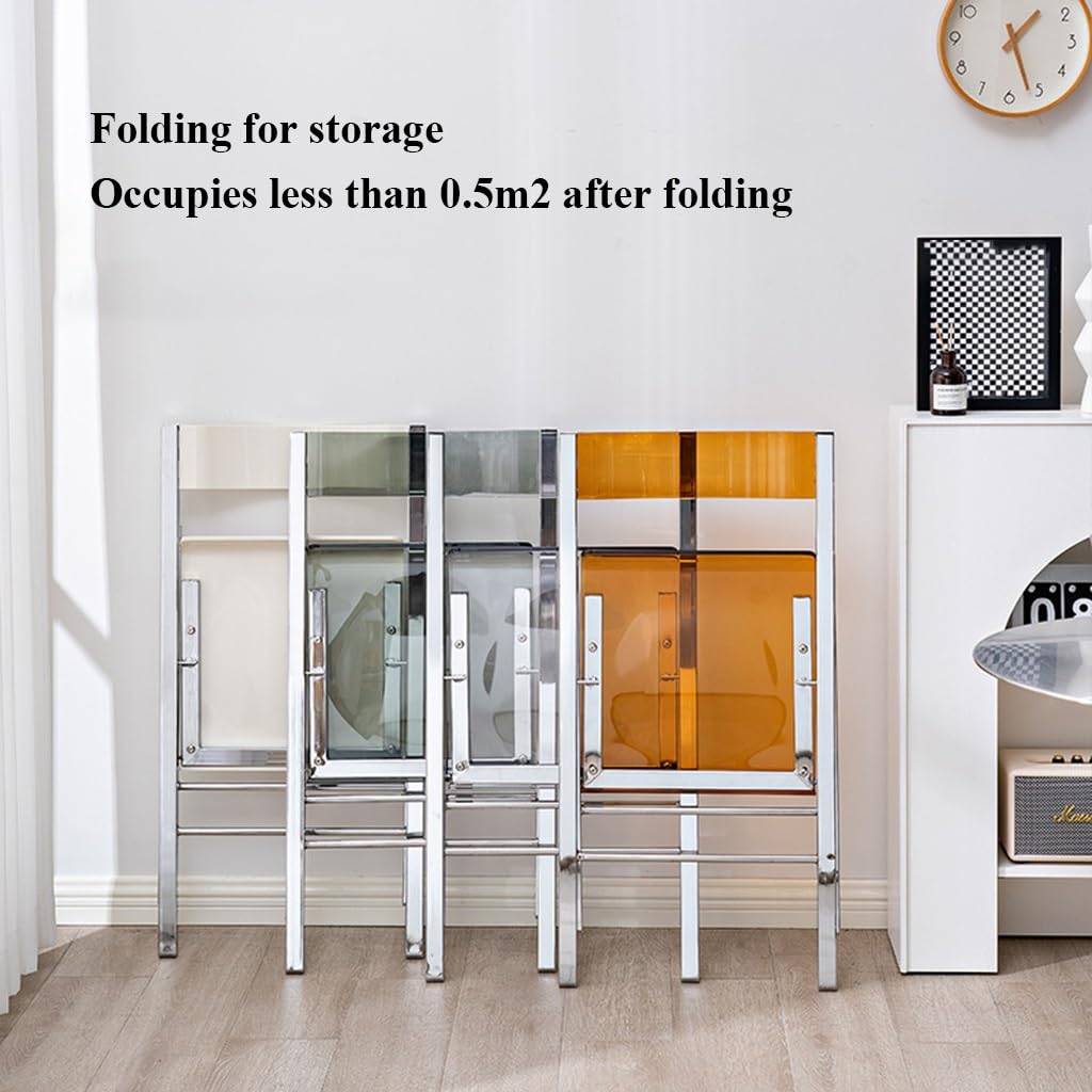 Chaise Pliante En Acrylique Transparent, Chaises Pliantes Modernes, Siège Et Dossier Confortables, Chaise De Bureau Transparente Multi-usage, Pour Intérieur, Extérieur, Salle à Manger, Bureau