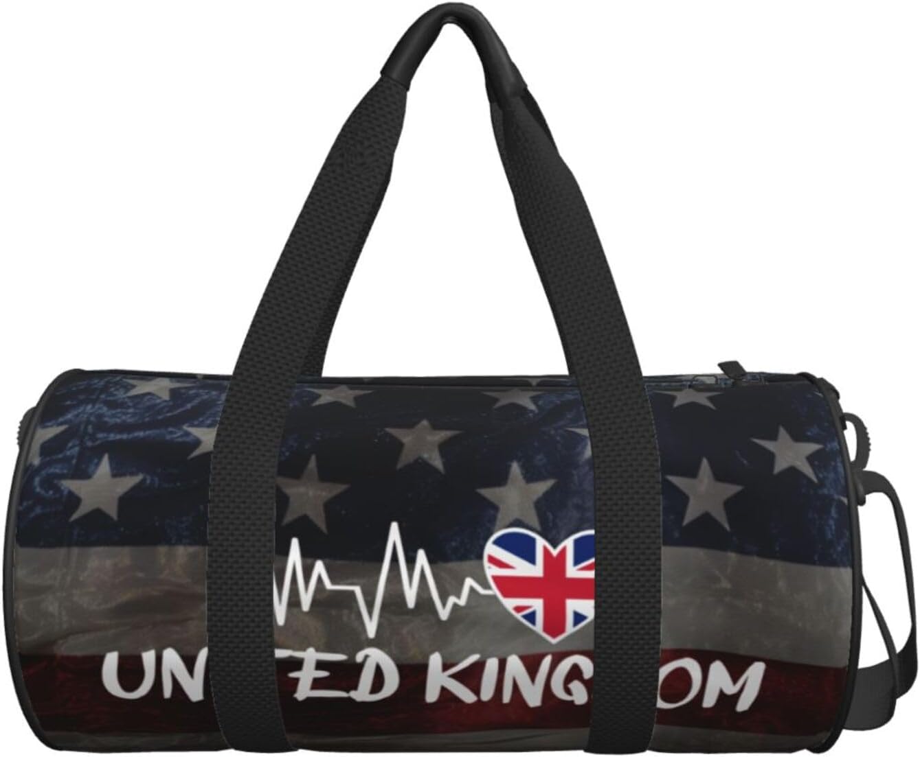 United Kingdom Heartbeat Duffel Bag Gym Bag Travel Sports Tote Large Foldable Beach Swim Yoga5