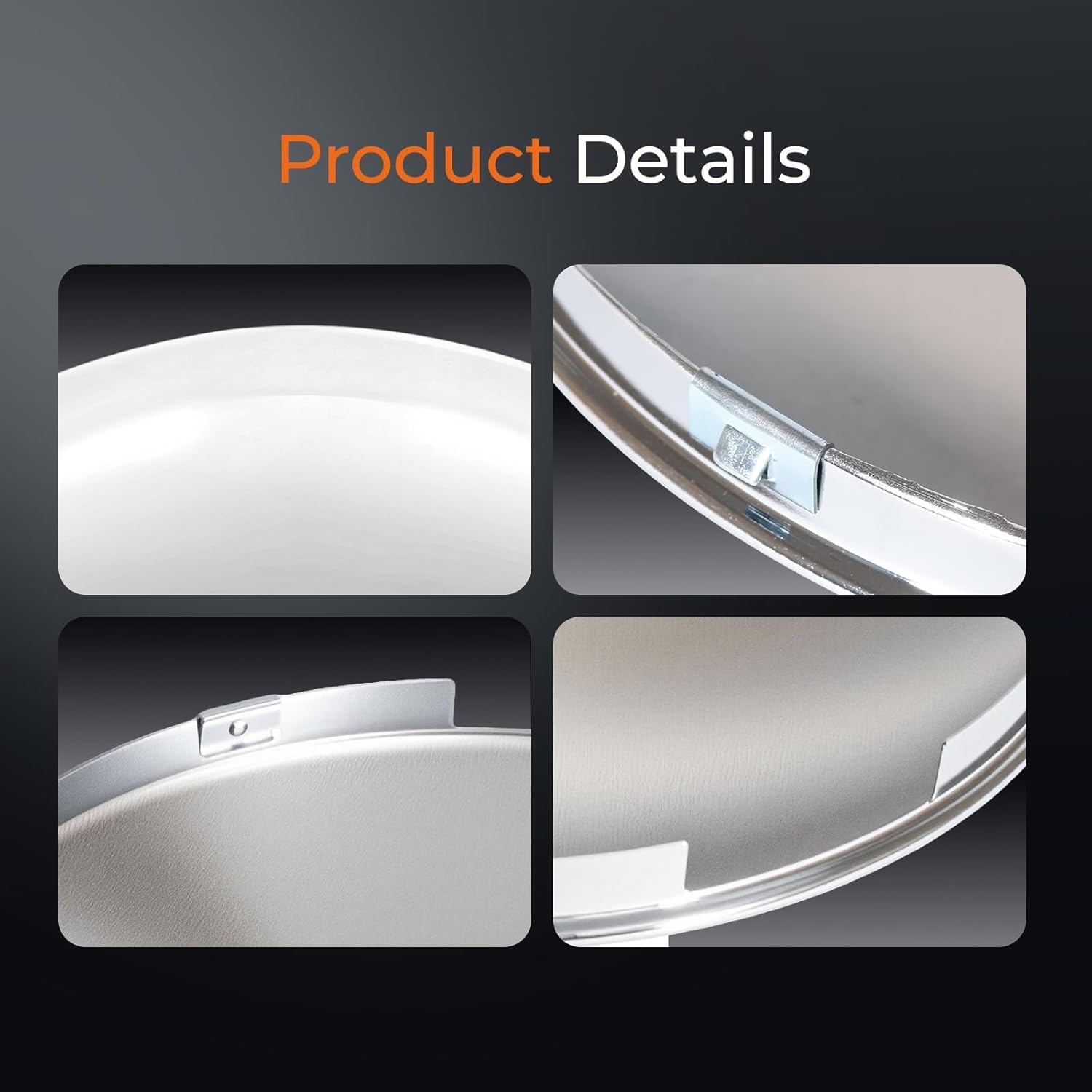 4 Pack Chrome Truck Hub Caps 8 Inch Baby Moon Style Rear Axle Covers Compatible with Peterbilt Freightliner Semi Trucks